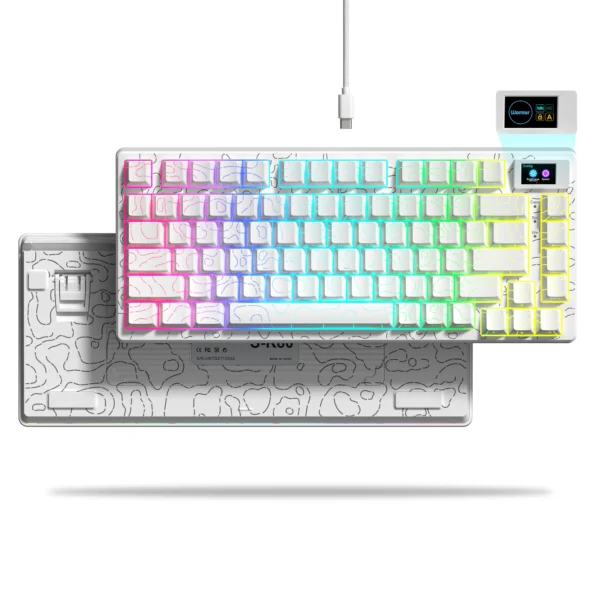 Wired Mechanical Gaming Keyboard with OLED Display Full Key Hot-Swappable Pudding RGB Backlit Keyboard for PC Computer Laptop - Image 10