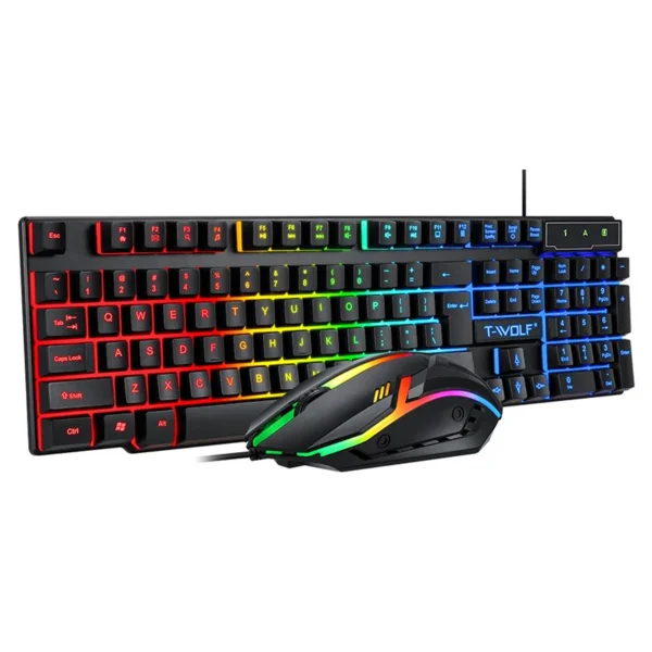 Wired 104 Keys Computer Colorful Blacklight Gaming Keyboard And Mouse Combos