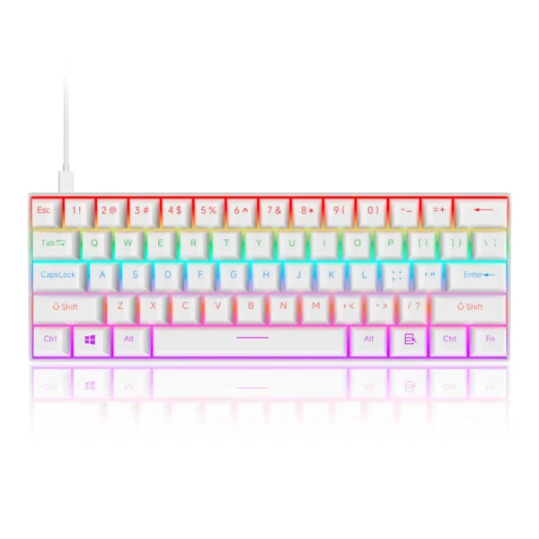 61 Keys Mechanical Keyboard Wired USB Mechanical Keyboard 17 Types RGB Keyboard For Computer Laptop Red Blue Tea Axis Keyboard - Image 7