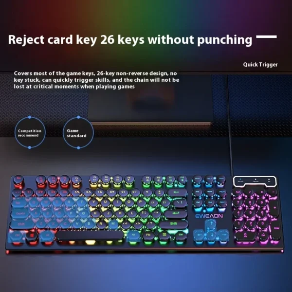 Wired Keyboard Mechanical Feel E-Sports 104 Keys Usb Wired Gaming Mouse Wired Keyboard Pc Gamer Accessories for Laptop Gift - Image 6