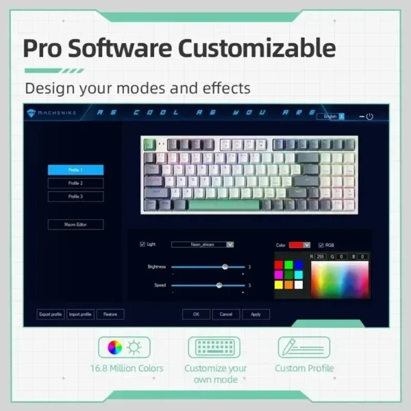 Wired Mechanical Keyboard 94 Keys RGB Backlight Splice Color Translucent Key Cap Full Key Hot-swappable Keyboard Electronics - Image 4