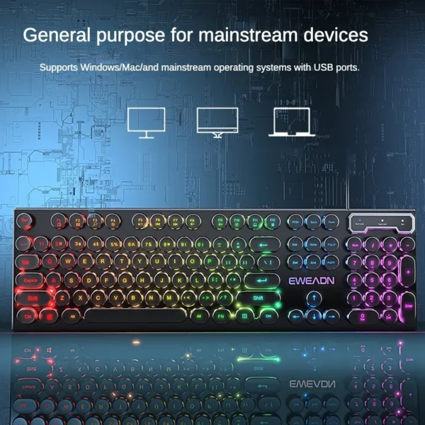 Wired Keyboard Mechanical Feel E-Sports 104 Keys Usb Wired Gaming Mouse Wired Keyboard Pc Gamer Accessories for Laptop Gift - Image 2
