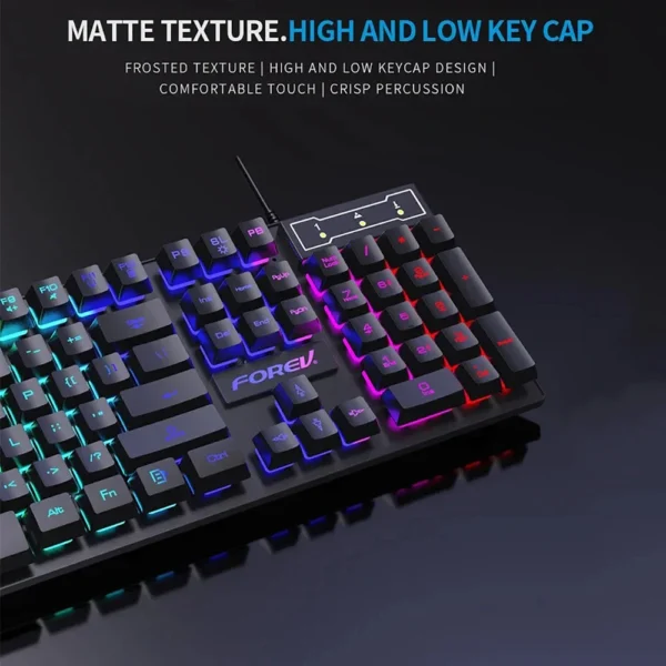 Wired Office Gaming Keyboard Mouse Set USB RGB Backlight Luminous Mechanical Feel Keyboard For Laptop Computer PC Accessories - Image 5