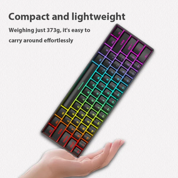 61 Keys Mechanical Keyboard Wired USB Mechanical Keyboard 17 Types RGB Keyboard For Computer Laptop Red Blue Tea Axis Keyboard - Image 3