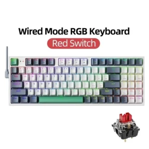 Wired Mechanical Keyboard 94 Keys RGB Backlight Splice Color Translucent Key Cap Full Key Hot-swappable Keyboard Electronics