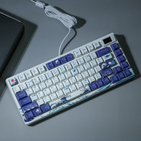 Wired Mechanical Gaming Keyboard with OLED Display Full Key Hot-Swappable Pudding RGB Backlit Keyboard for PC Computer Laptop - Image 8