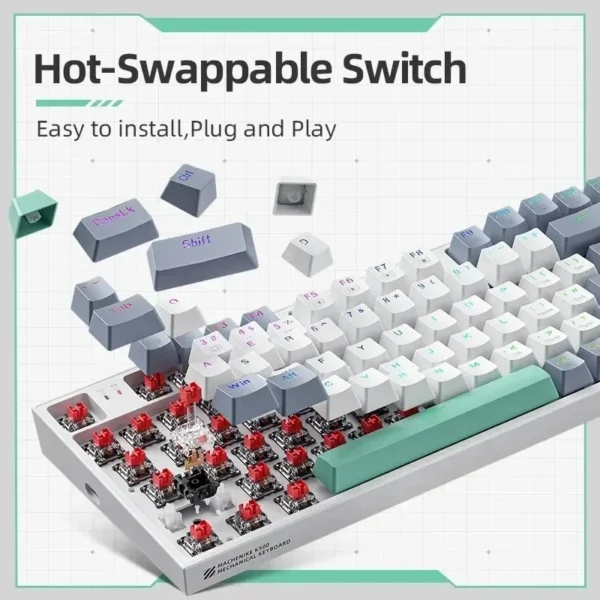 Wired Mechanical Keyboard 94 Keys RGB Backlight Splice Color Translucent Key Cap Full Key Hot-swappable Keyboard Electronics - Image 3